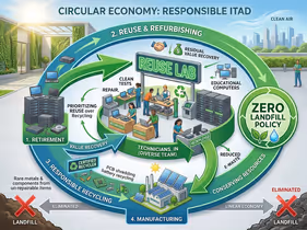 Image depicting the superiority of reuse over recycling in a circular economy.