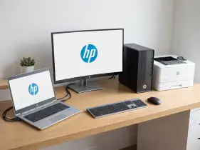 Image of HP's technology products.