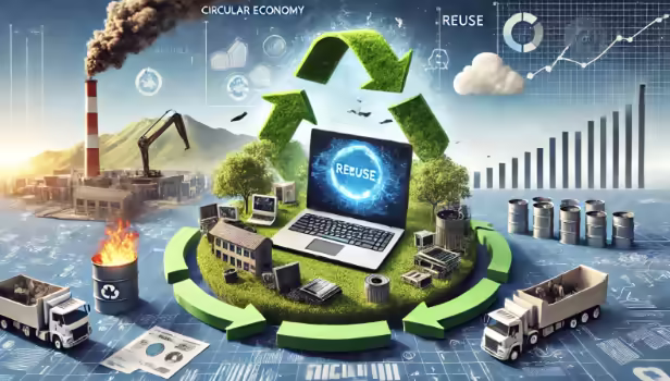 Reuse is always better than recycling Image depicting reuse as being better for the environment and a circular economy than recycling